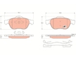 Sada brzdových destiček, kotoučová brzda TRW GDB1468