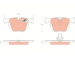Sada brzdových destiček, kotoučová brzda TRW GDB1530
