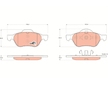 Sada brzdových destiček, kotoučová brzda TRW GDB1540