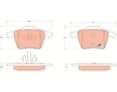 Sada brzdových destiček, kotoučová brzda TRW GDB1566