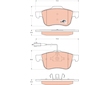 Sada brzdových destiček, kotoučová brzda TRW GDB1647