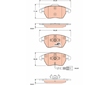 Sada brzdových destiček, kotoučová brzda TRW GDB1807