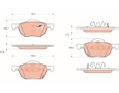 Sada brzdových destiček, kotoučová brzda TRW GDB3355