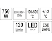 Horkovzdušná pájecí stanice s LED displejem 750W