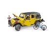 Jeep Wrangler Rubicon Unlimited s cyklistou a horským kolem BRUDER