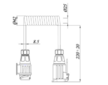 Kabel spirálový 1.5m, 13 pólů zástrčka / 13 pólů zásuvka