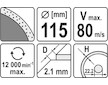 Kotouč řezný diamantový 115 x 22,2 x 2,1 mm hladký