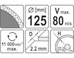 Kotouč řezný diamantový 125 x 22,2 x 2,2 mm hladký