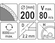 Kotouč řezný diamantový 200 x 25,4 x 2,2 mm hladký