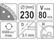 Kotouč řezný diamantový 230 x 22,2 x 3,1 mm turbo