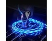 Magnetický nabíjecí USB kabel s LED podsvícením, 3v1, 1m, modrý KAXL