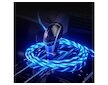 Magnetický nabíjecí USB kabel s LED podsvícením, 3v1, 1m, modrý KAXL