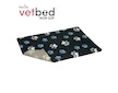 Vetbed protiskluz / Drybed grafitová modré a bílé packy DELUXE 150 x 100 cm, vlas 30 mm