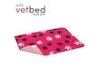 Vetbed protiskluz / Drybed růžová černé a bílé packy DELUXE 75 x 50 cm, vlas 30 mm