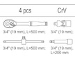Vložka do zásuvky - sada ráčen a nástavců, 3/4
