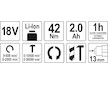 Vrtačka s příklepem AKU 18V LI-ION, 600-2000 ot/min.