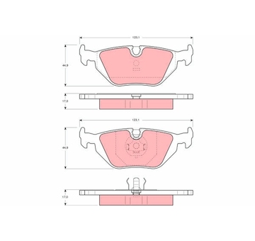Sada brzdových destiček, kotoučová brzda TRW GDB1189