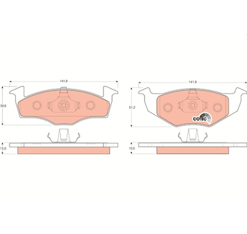 Sada brzdových destiček, kotoučová brzda TRW GDB1306