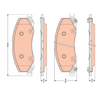 Sada brzdových destiček, kotoučová brzda TRW GDB1781