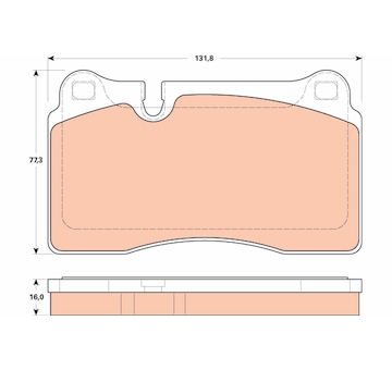 Sada brzdových destiček, kotoučová brzda TRW GDB1912