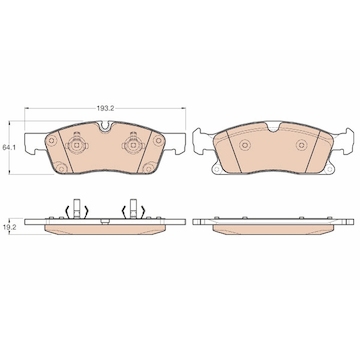 Sada brzdových destiček, kotoučová brzda TRW GDB1955
