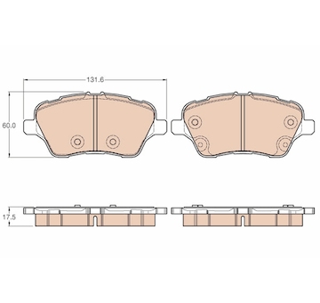 Sada brzdových destiček, kotoučová brzda TRW GDB1959
