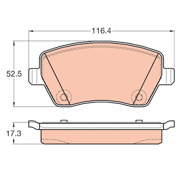 Sada brzdových destiček, kotoučová brzda TRW GDB2017