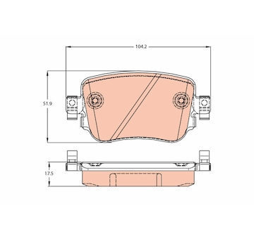 Sada brzdových destiček, kotoučová brzda TRW GDB2042