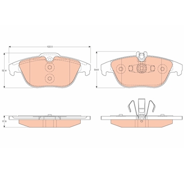 Sada brzdových destiček, kotoučová brzda TRW GDB2051