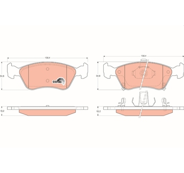 Sada brzdových destiček, kotoučová brzda TRW GDB3163