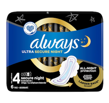 Always vložky Ultra Secure Night, 6ks