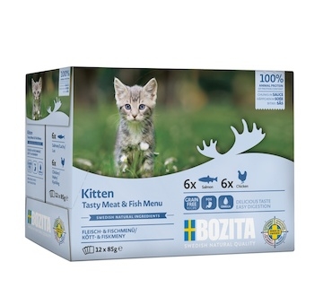 Bozita Cat Kitten kousky v omáčce s kuřecím, kapsička 85 g (12 pack)