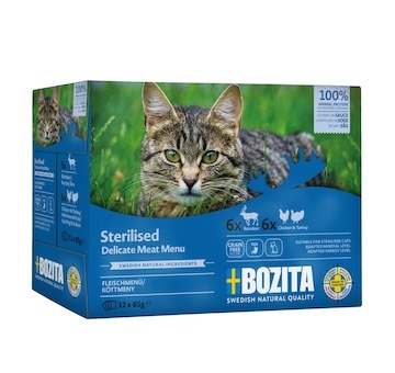 Bozita Cat Sterilised kousky masa v omáčce, kapsička 85 g (12 pack)