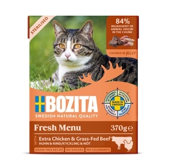 Bozita Cat Sterilised kousky v želé s kuřecím a hovězím, tetrapak 370 g