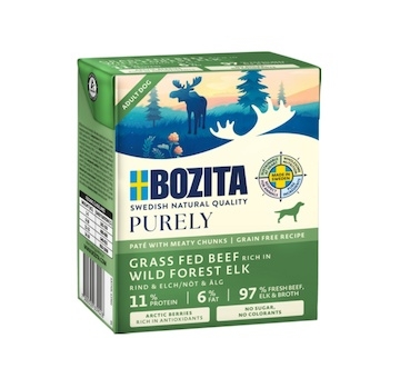 Bozita Purely Dog  paté s hovězím a losím GF 370 g