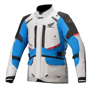 bunda ANDES DRYSTAR HONDA kolekce, TECH-AIR 5 kompatibilní, ALPINESTARS (světle šedá/černá/modrá/červená, vel. XL)