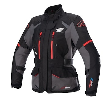 bunda STELLA ANDES DRYSTAR HONDA kolekce, TECH-AIR 5 kompatibilní, ALPINESTARS (černá/šedá/červená, vel. S)