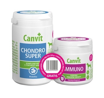 Canvit CHONDRO Super 230 g + Canvit Imunno 100 g ZDARMA