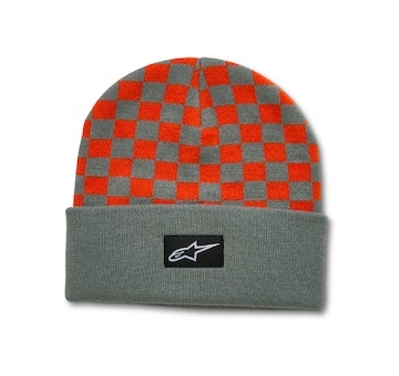 čepice CHECKERED CUFF BEANIE, ALPINESTARS (modrá/oranžová)