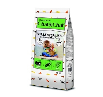 Chat & Chat Expert Adult Sterilized s drůbežím masem 14 kg