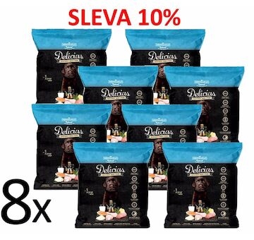 Delicias Dog Puppy Soft poloměkké krmivo 800 g (8 ks) SLEVA 10 %