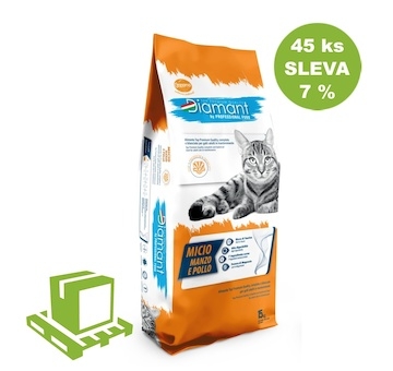 Diamant Cat Micio Hovězí a kuře 15 kg (paleta 45 ks) SLEVA 7 %