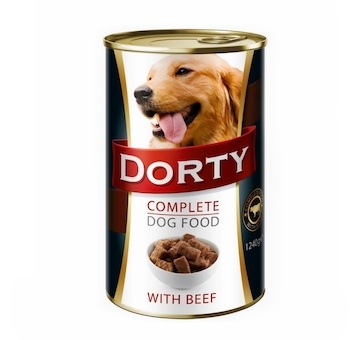 DORTY Dog Hovězí, konzerva 1240 g