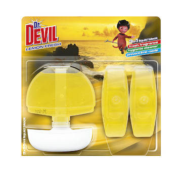 Dr. Devil tekutý WC blok 3v1 3x55ml Lemon fresh