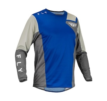 dres KINETIC JET, FLY RACING - USA 2023 (modrá/šedá/bílá, vel. 2XL)