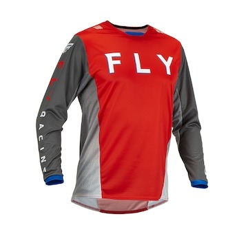 dres KINETIC KORE, FLY RACING - USA 2023 (červená/šedá, vel. 2XL)