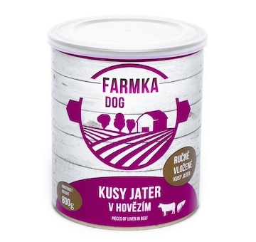 FARMKA Dog s játry, konzerva 800 g