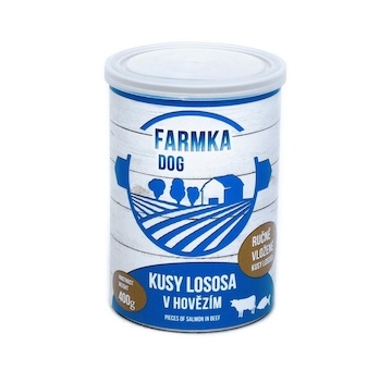 FARMKA Dog s lososem, konzerva 400 g