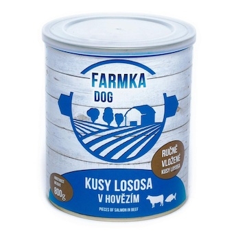 FARMKA Dog s lososem, konzerva 800 g