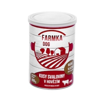 FARMKA Dog se svalovinou, konzerva 400 g